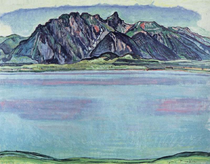 Ferdinand Hodler lake thun and the stockhorn mountains